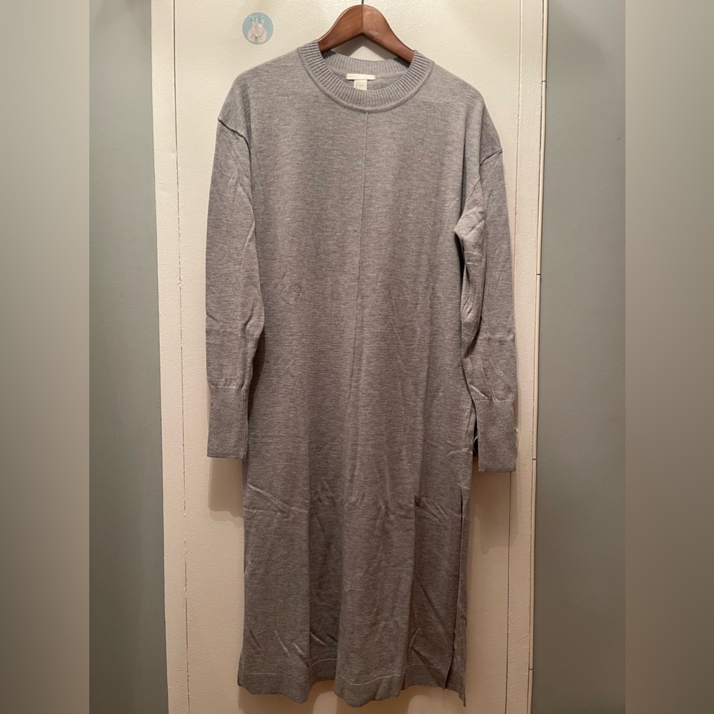 Grey Midi Sweater Dress Size S. By H&M. New with tags. Runs big for size M-L
